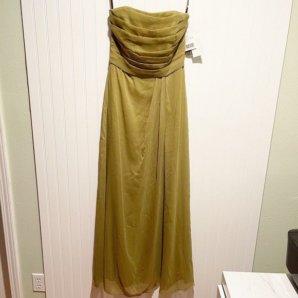 Lela Rose Dresses & Skirts - Lela Rose Bridesmaid Maxi Dress Strapless Citron Green NEW Size 8